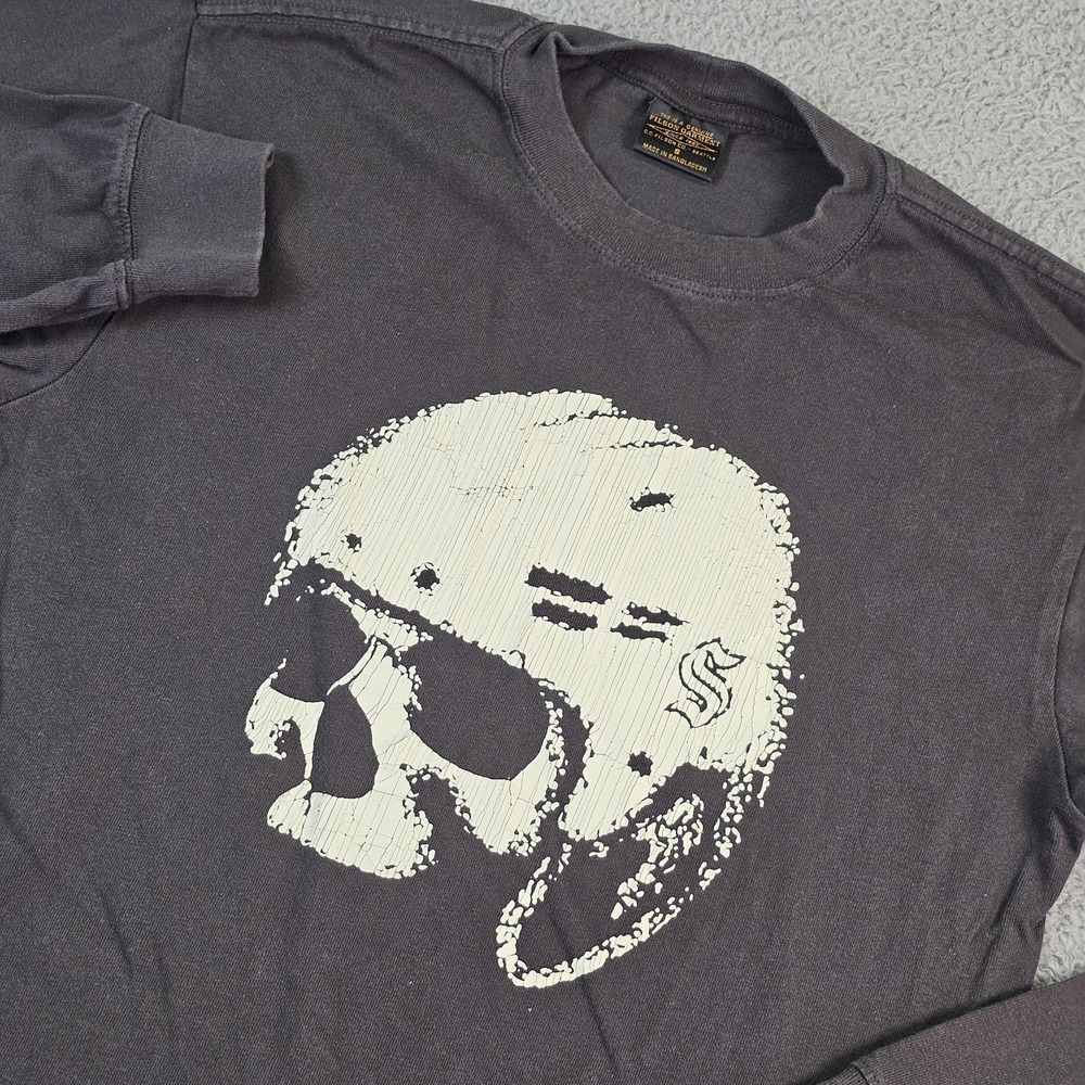 Seattle Kraken Shirt Mens Small Gray NHL Hockey Filson Long Sleeve Graphic Skull